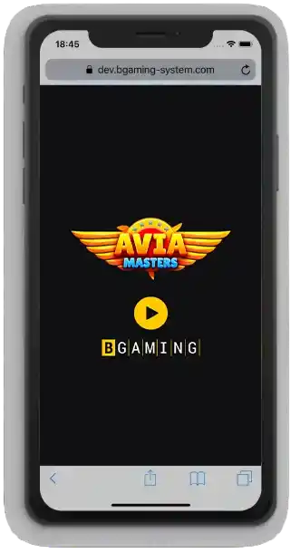 Ekran główny Aviamasters na smartfonie z logo BGaming.